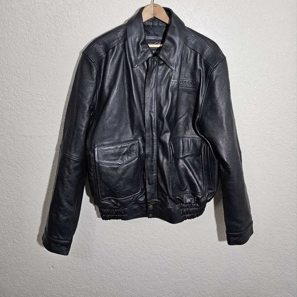 Ultra One Platinum TA Black Leather Jacket